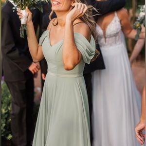 Sage green bridesmaid dress